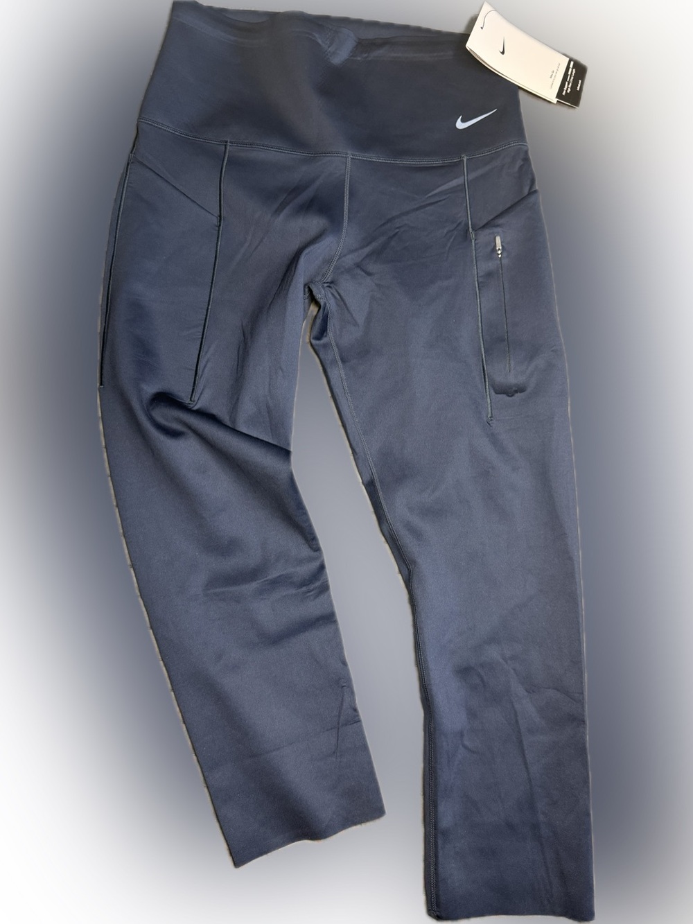 Nike Go Women’s Dark Navy High Compression Dri-FIT Cropped training leggings M
